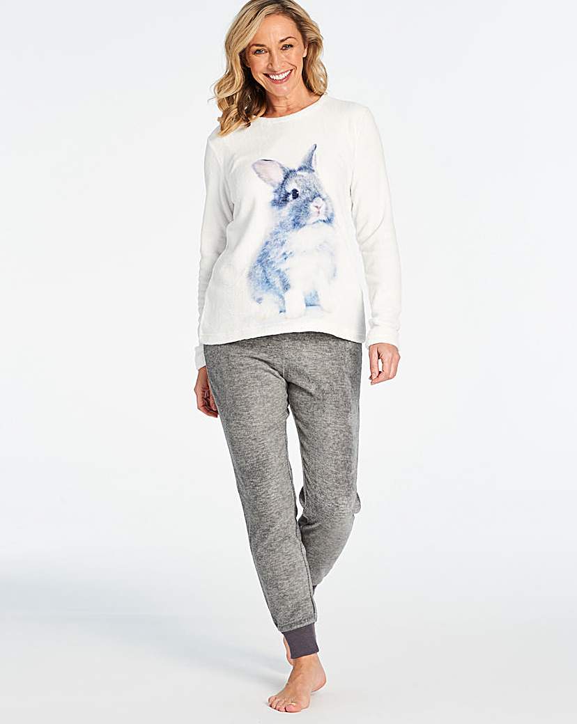 Image of Pretty Secrets Bunny Fleece Cuff PJ Set