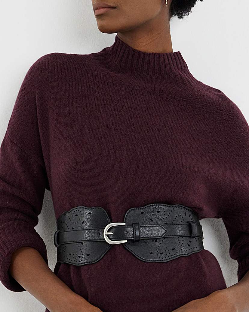 Scalloped Laser Cut Waist Belt Scalloped Laser Cut Waist Belt
