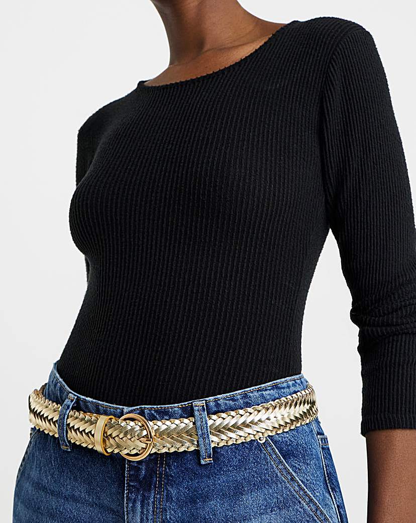 Metallic Weave Jean Belt