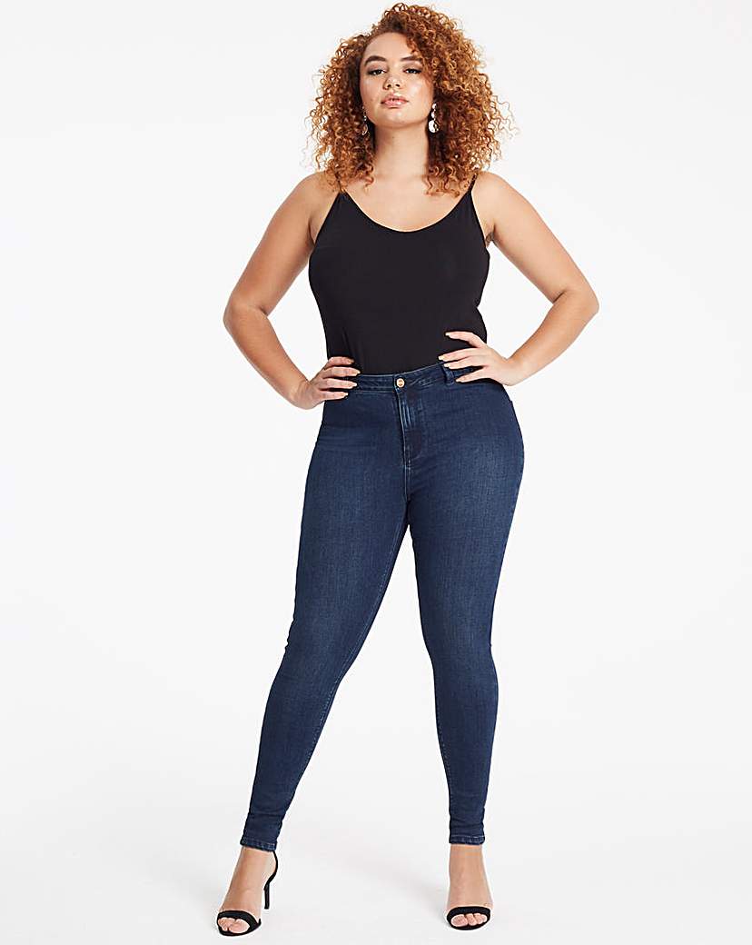 Image of Petite Indigo Sophia Fly Front Jeggings