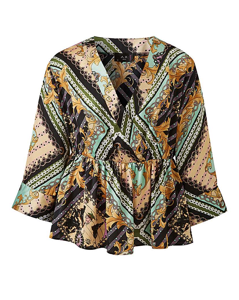 Image of AX Paris Flare Sleeve Kimono Blouse