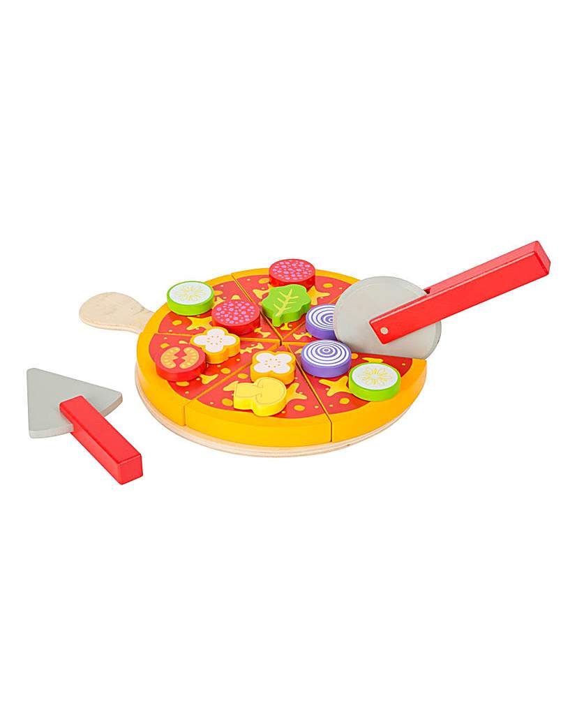 Image of Children's Wooden Cuttable Pizza Toy Set