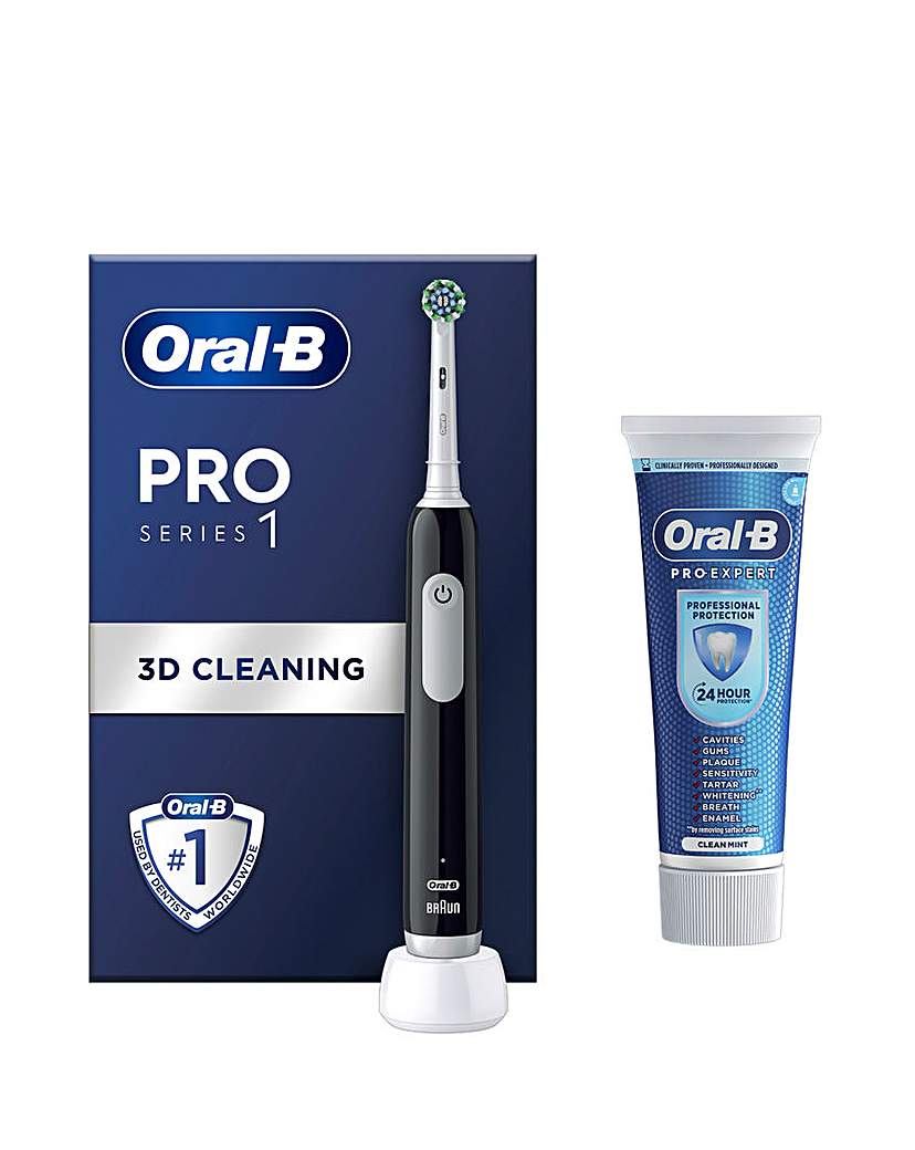 Oral-B Pro 1 Cross Action Black + Paste