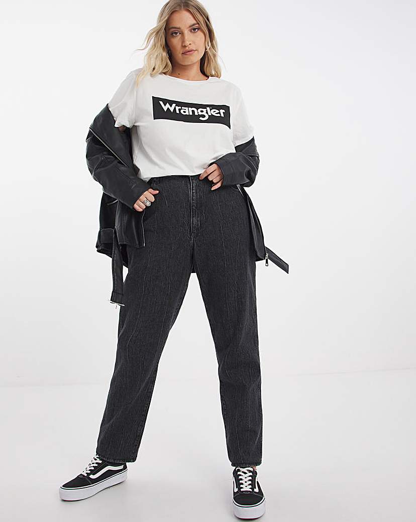 Wrangler High Rise Mom Jean - Black