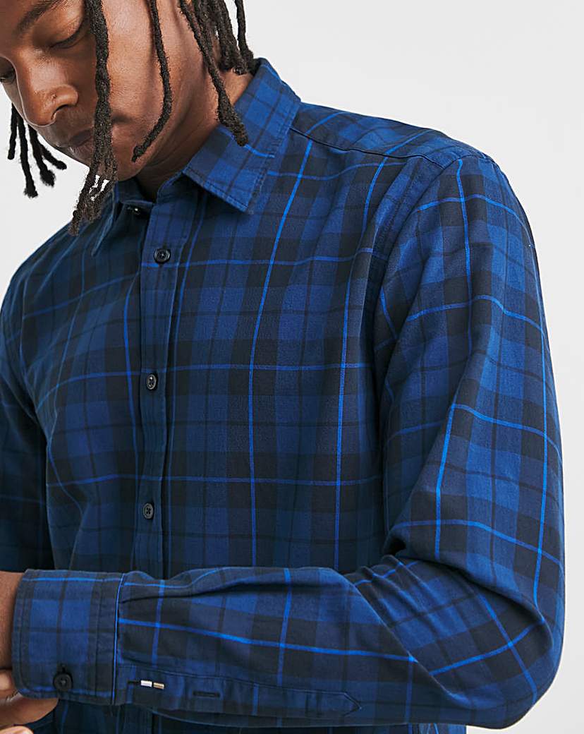 BOSS Long Sleeve Blue Check Shirt