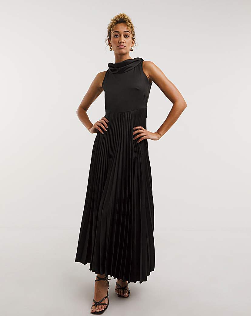 Closet London Draped Neck Dress - Black