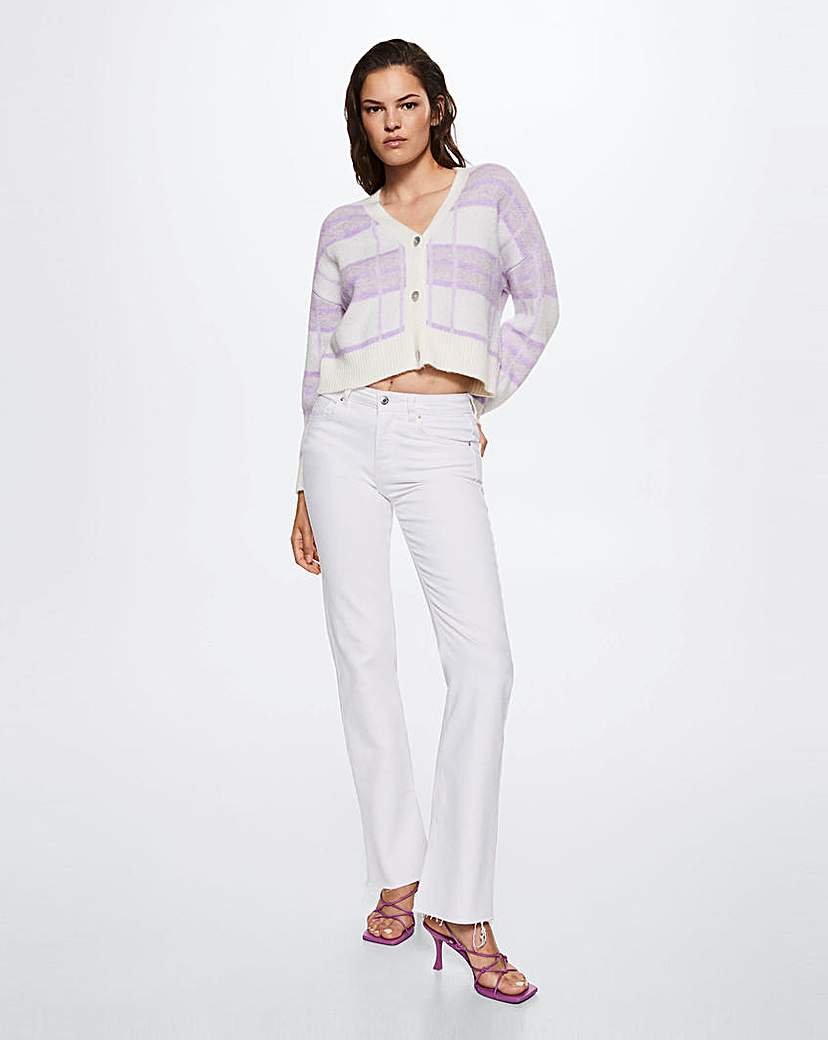 Mango Check Knitted Cardigan