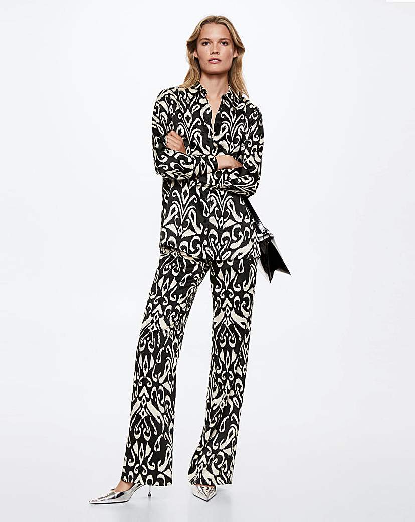 Mango Satin Printed Trousers