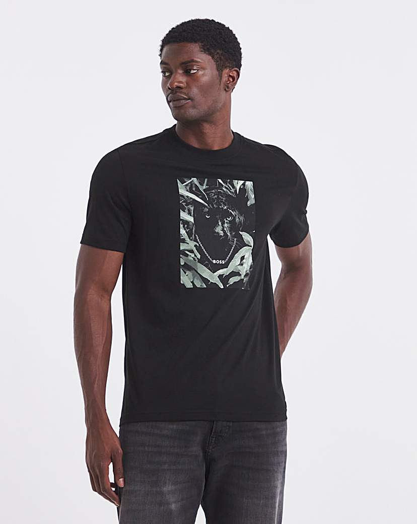 New In - BOSS Animal Print T-Shirt - Black