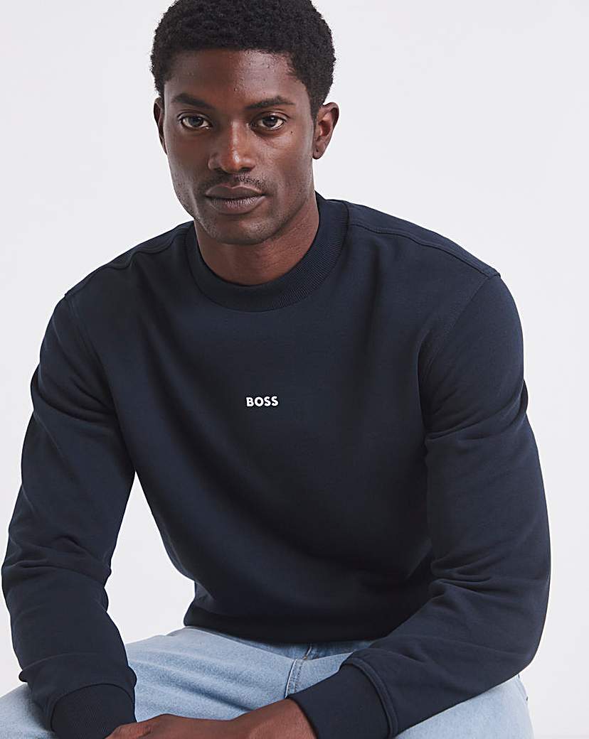 New In - BOSS Centre Logo Sweatshirt - Navy