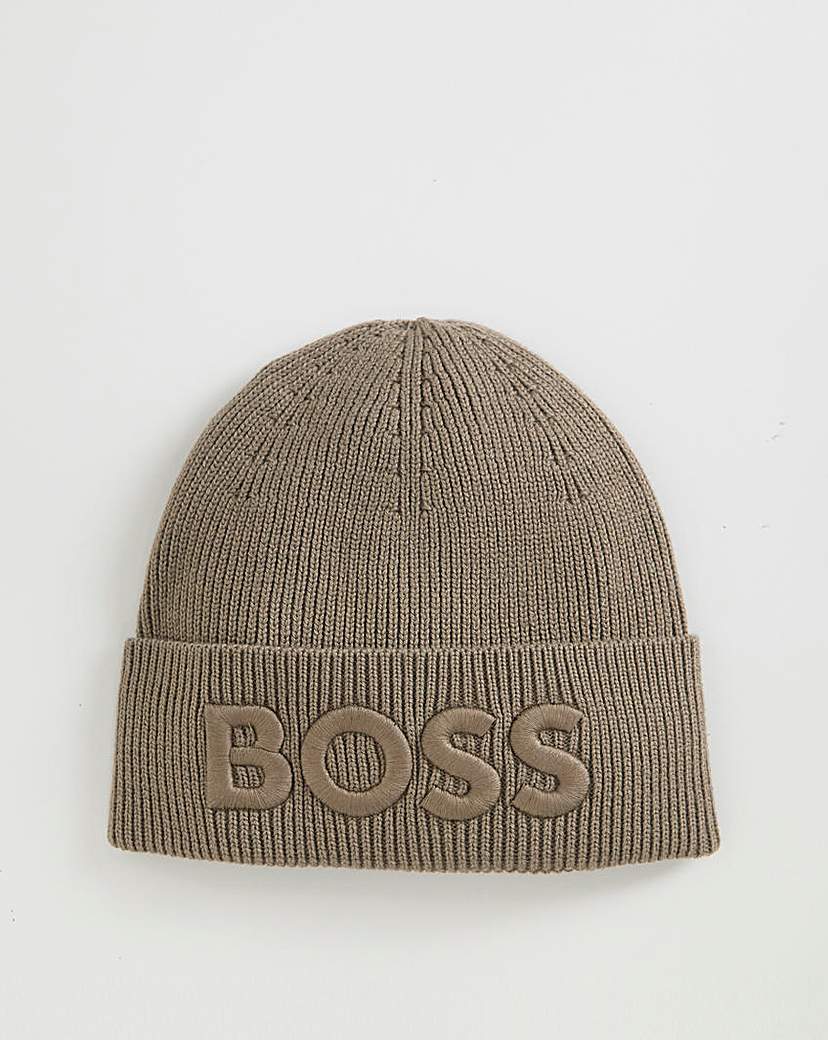 New In - BOSS Logo Beanie - Beige