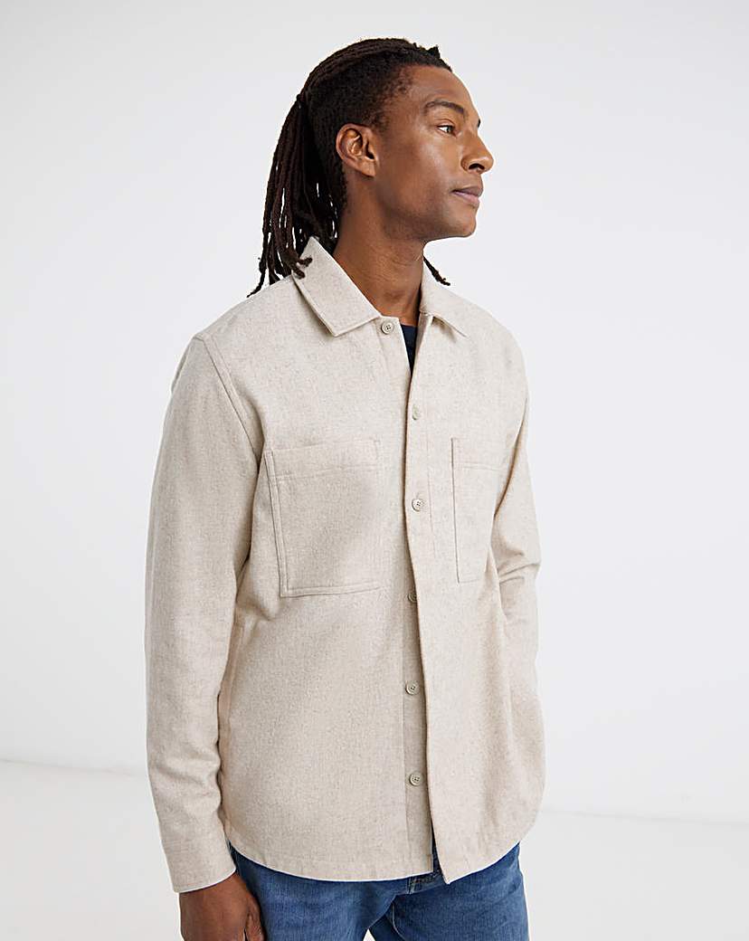 BOSS Jersey Overshirt - Light Beige
