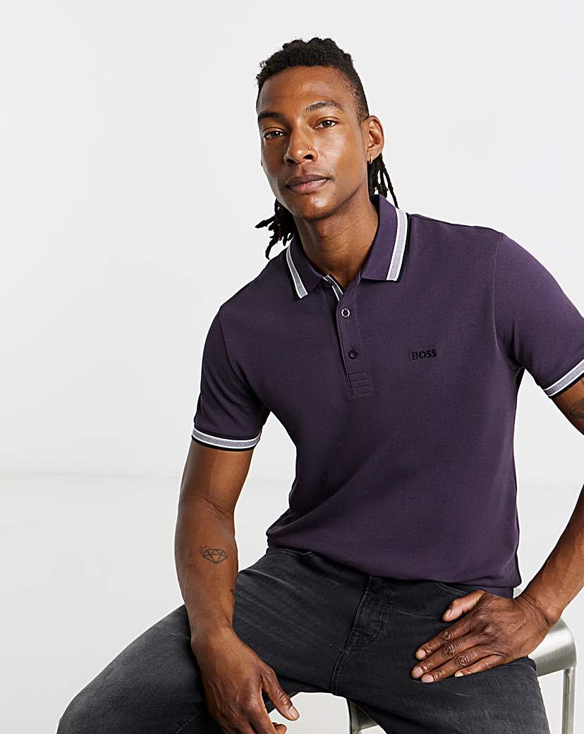New In - BOSS Short Sleeve Paddy Polo - Purple