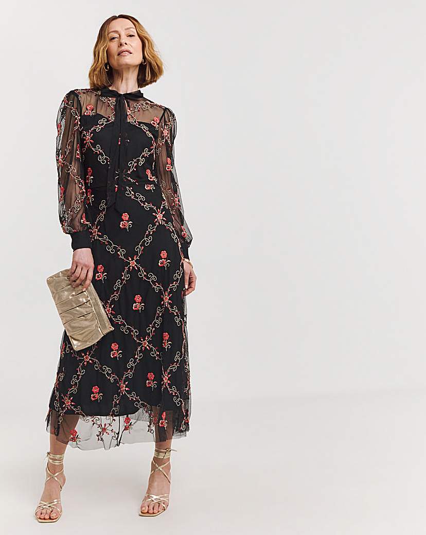 Raishma Beaded Flower Maxi Dress