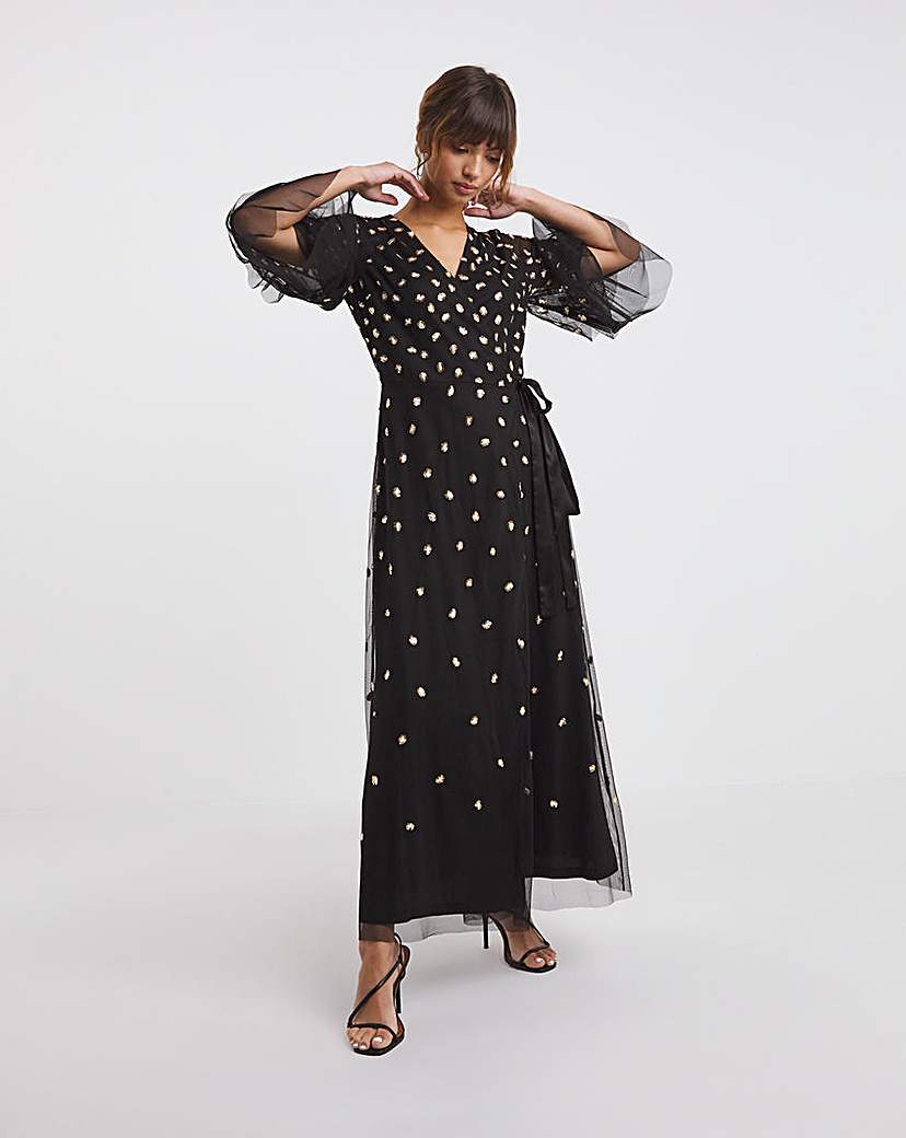 Raishma Beaded Wrap Maxi Dress