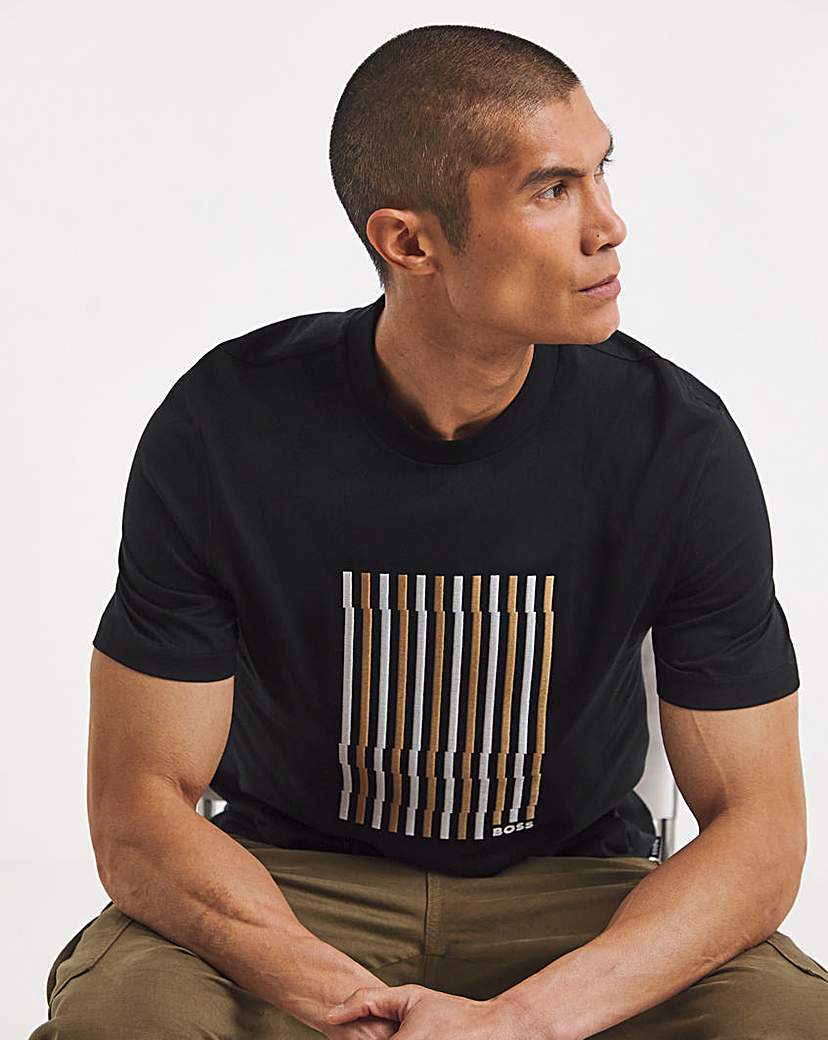 Boss Men's T-Shirt - Cotton - Black - L