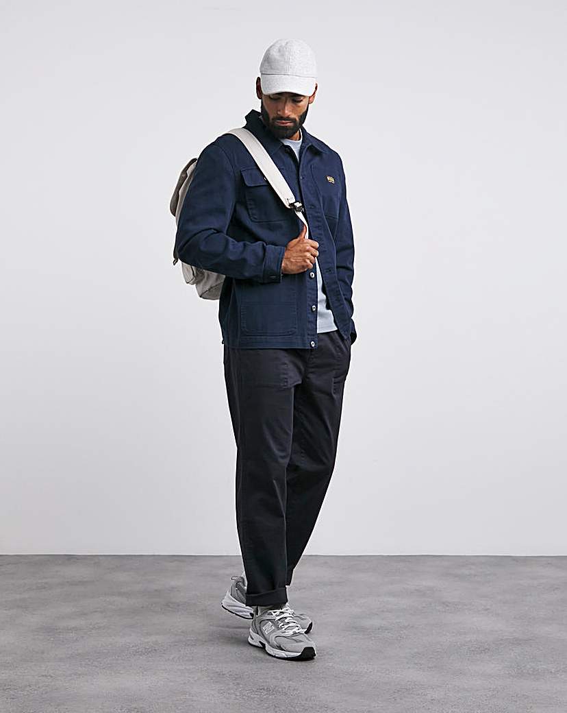 Garment Dyed Elasticated Tapered Trouser