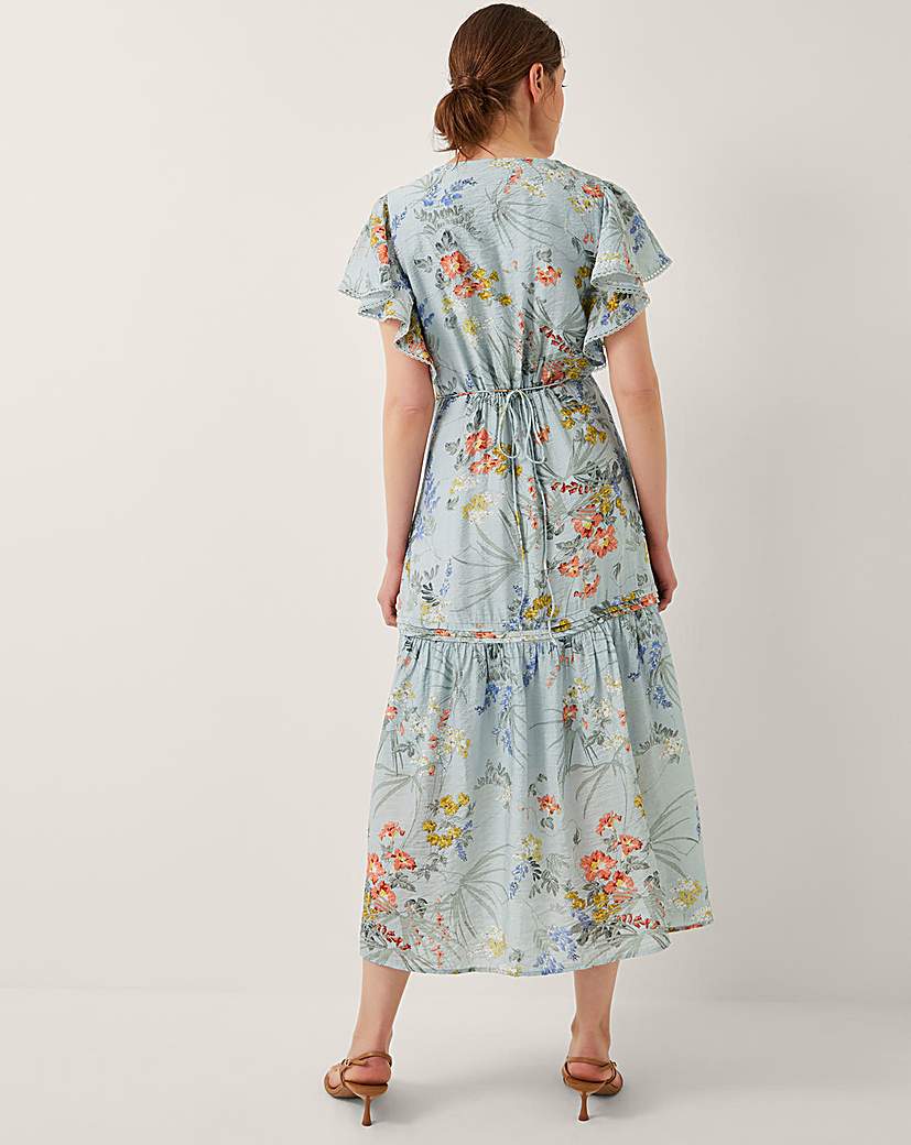 Monsoon Jesse V-Neck Floral Midi Dress