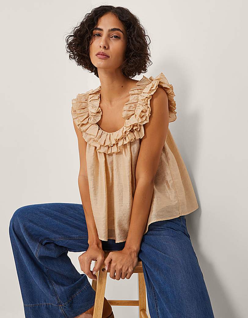 New In - Monsoon Ella Sleeveless Frill Top
