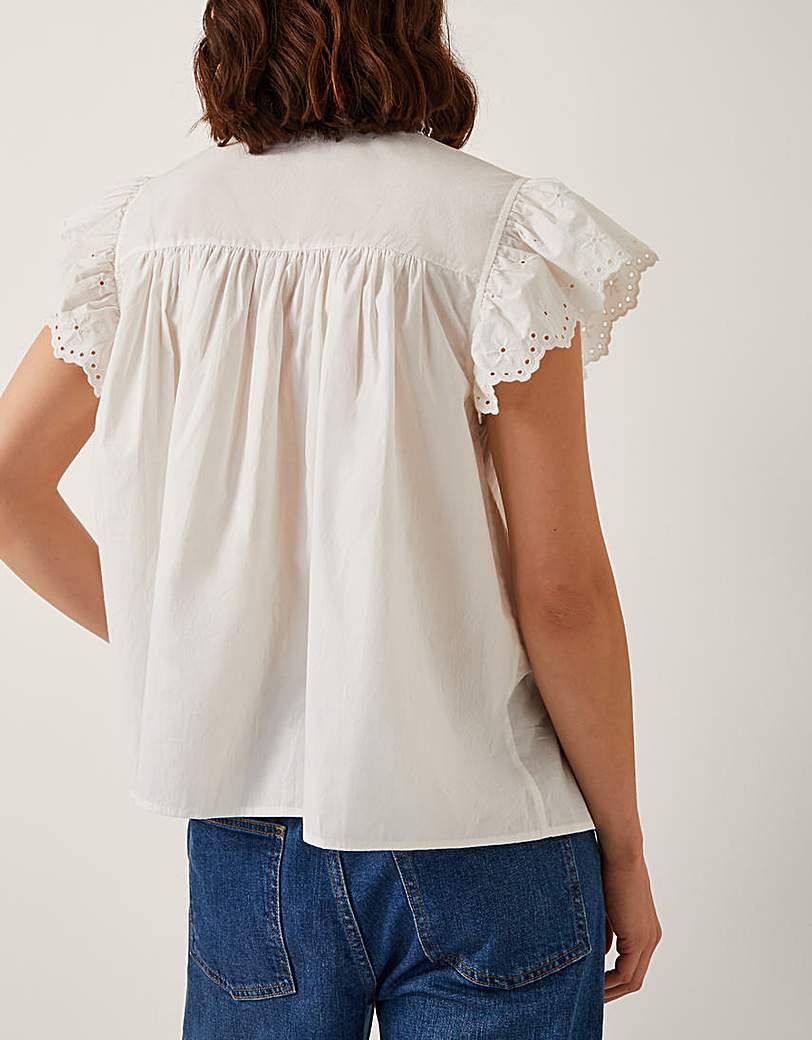 Monsoon Zadie Broderie Frill Top