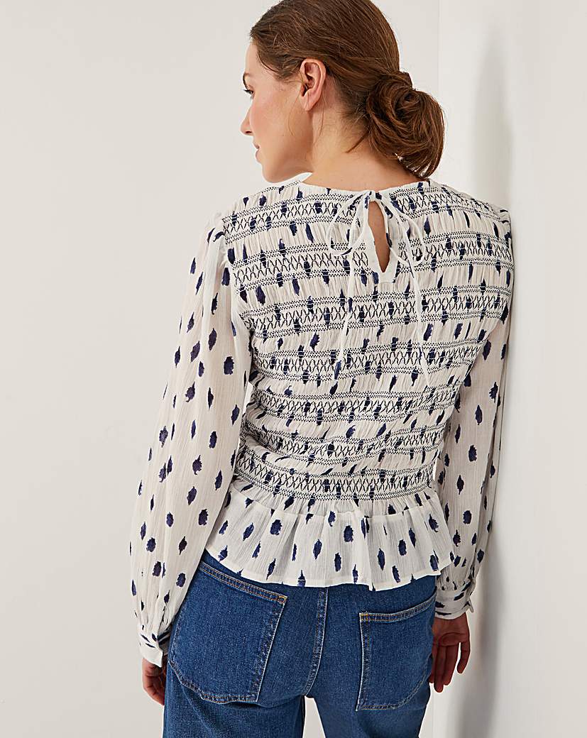 Monsoon Molly Spot Smocked Top
