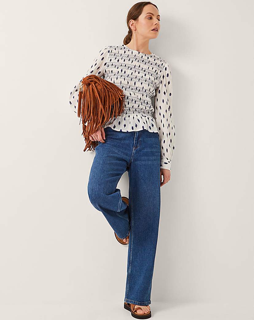 Monsoon Molly Spot Smocked Top