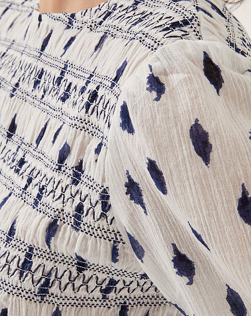 Monsoon Molly Spot Smocked Top