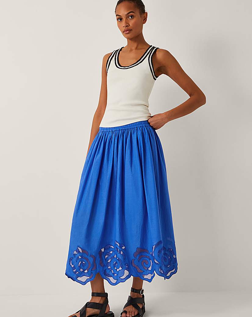 New In - Monsoon Grace Cutwork Midi Skirt