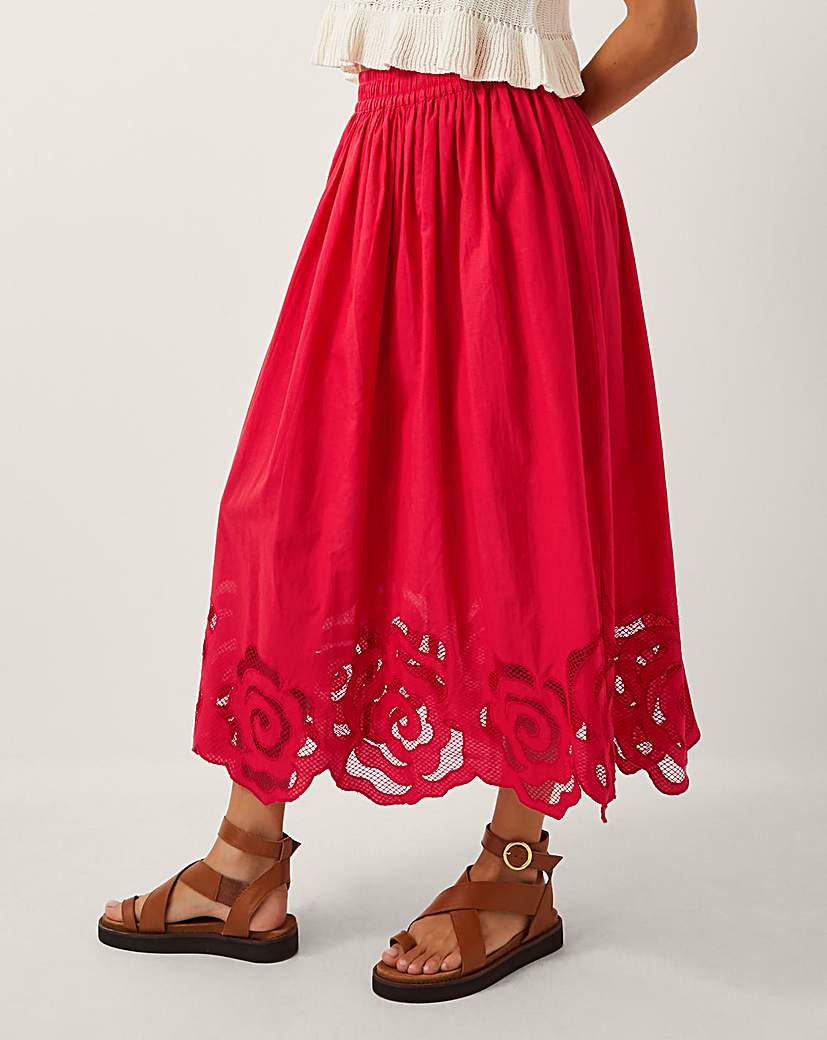 New In - Monsoon Grace Cutwork Midi Skirt