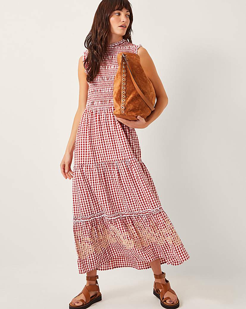 New In - Monsoon Greta Gingham Maxi Dress