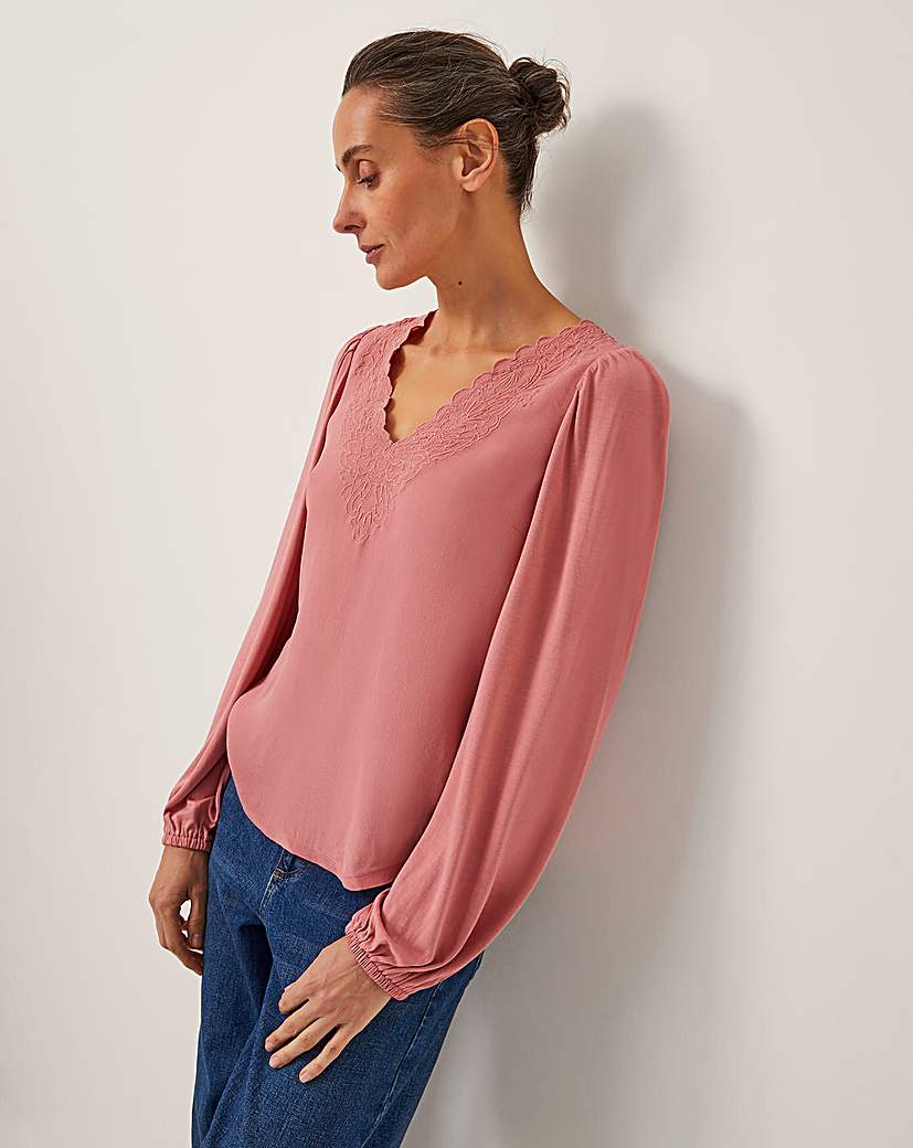 New In - Monsoon Lisa Embroidered Lace Blouse