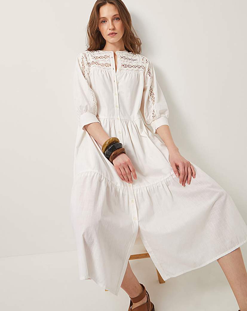 New In - Monsoon Tillie Cutwork Tiered Midi Dress