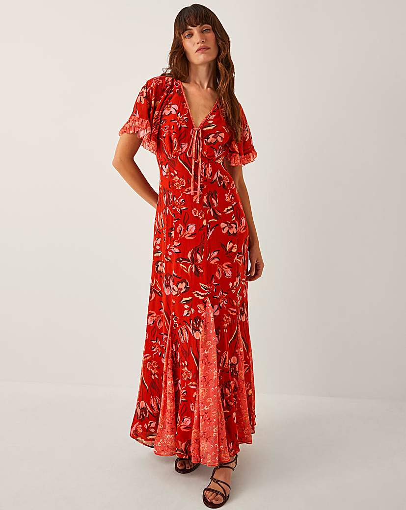 New In - Monsoon Tallie Floral Cape Maxi Dress