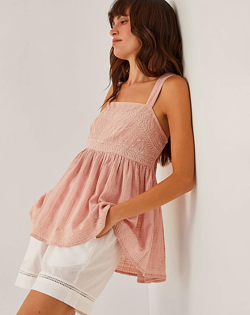 New In - Monsoon Eliza Embroidered Cami Top