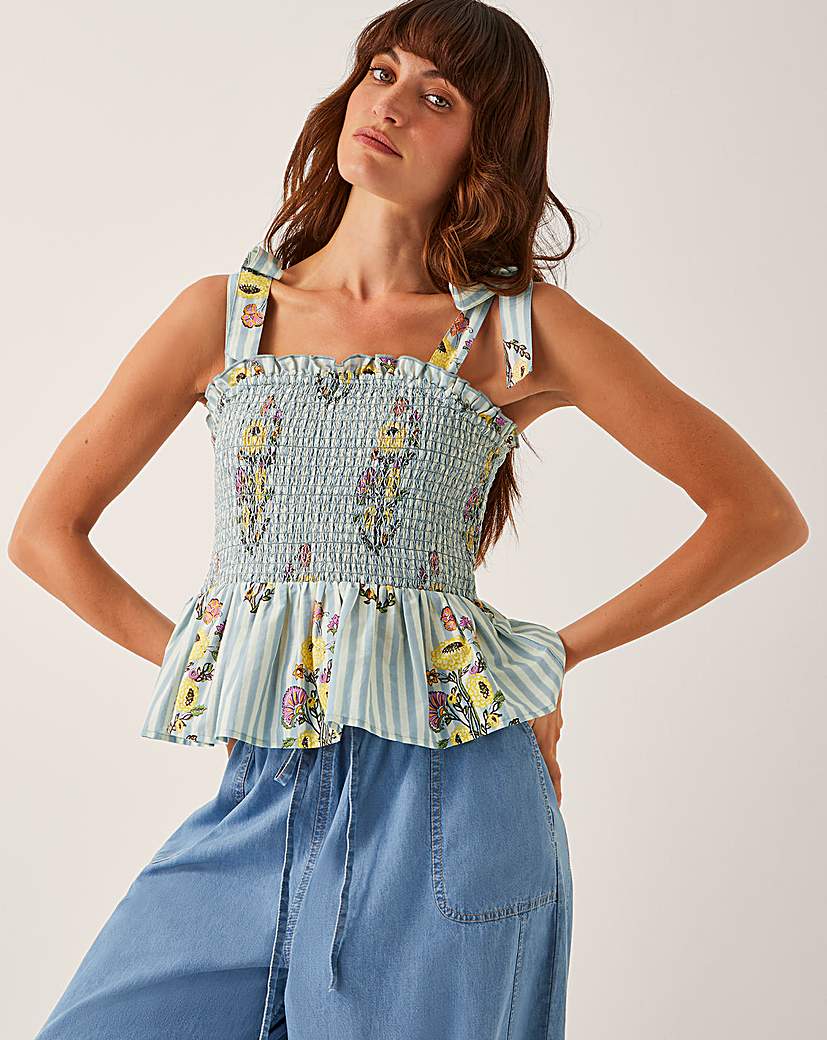 New In - Monsoon Lucille Floral Smocked Top