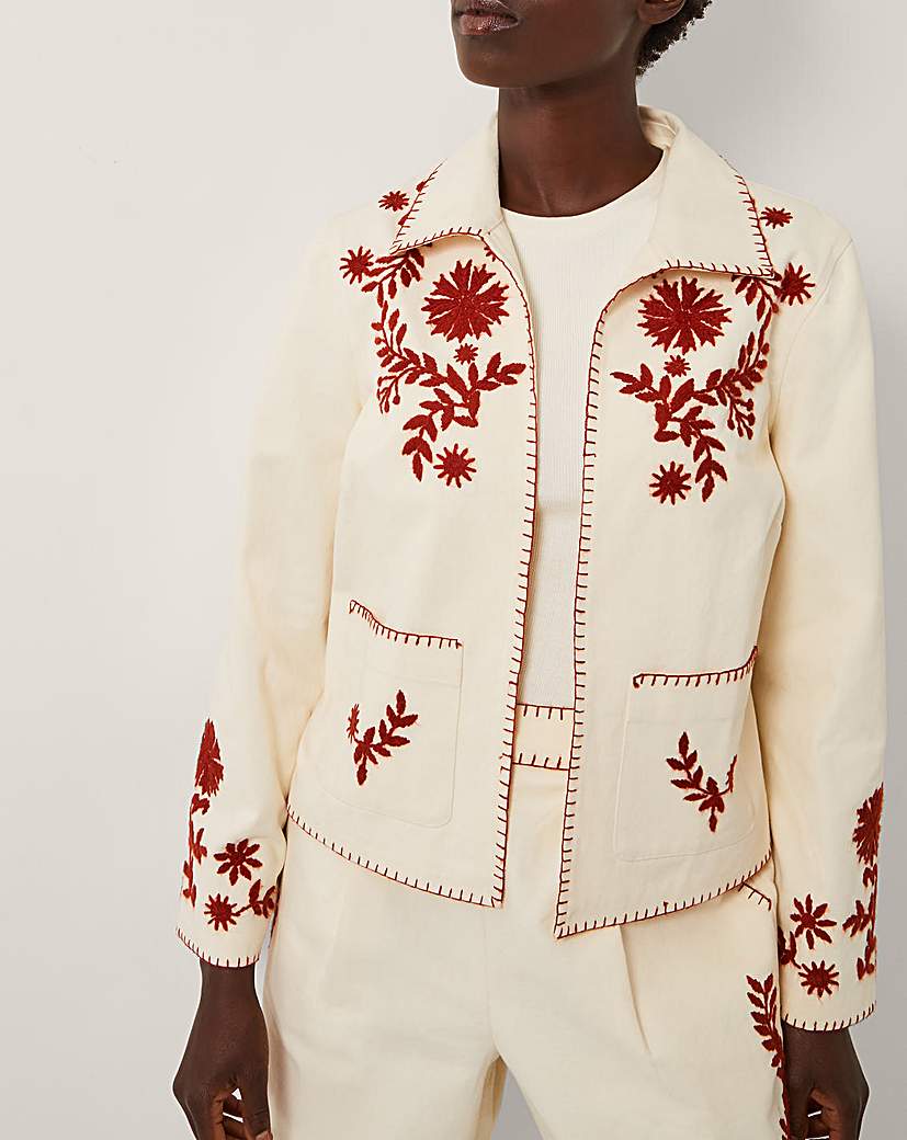 Monsoon Emilia Floral Embroidered Jacket