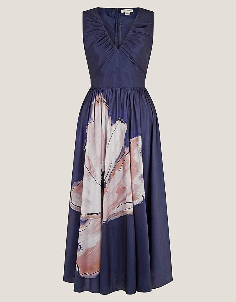 Monsoon Sylvia Floral Print Midi Dress