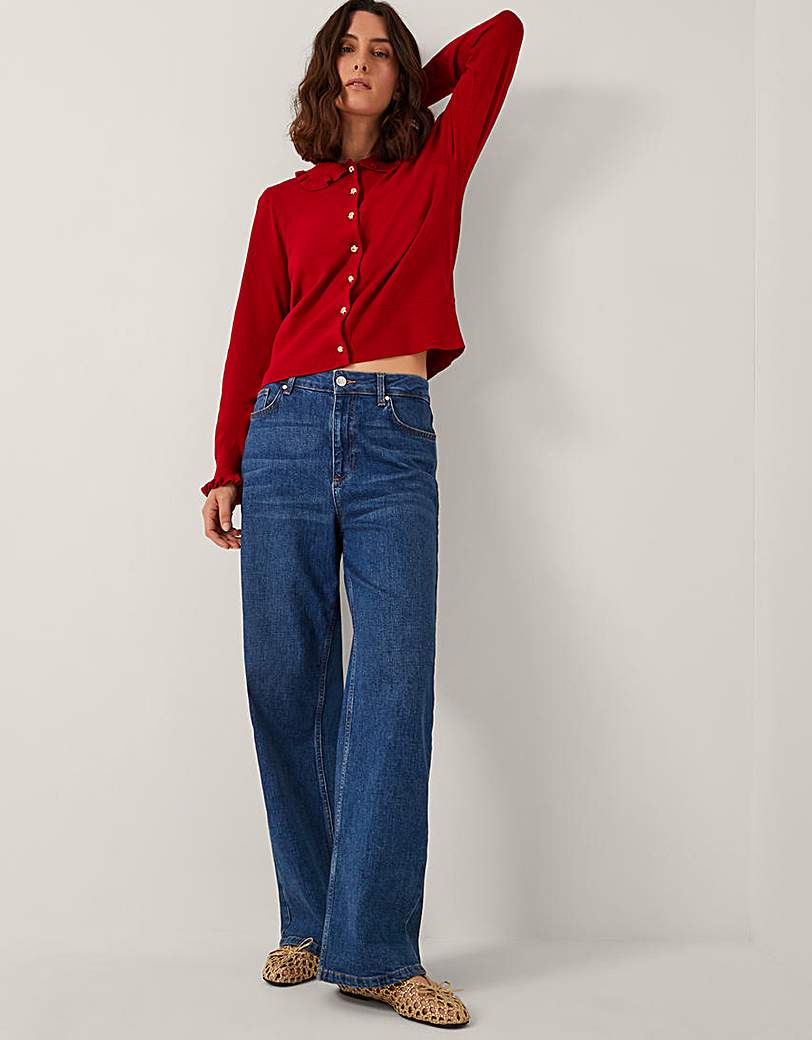 New In - Monsoon Clea Frill Collar Cardigan
