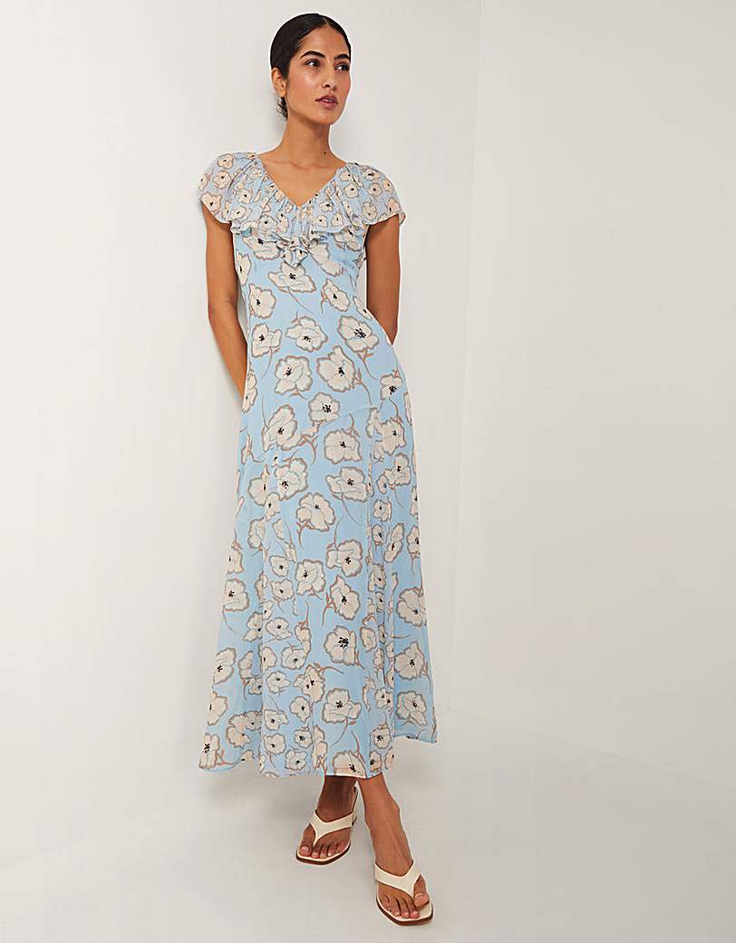 New In - Monsoon Chloe Floral Ruffle Maxi Dress