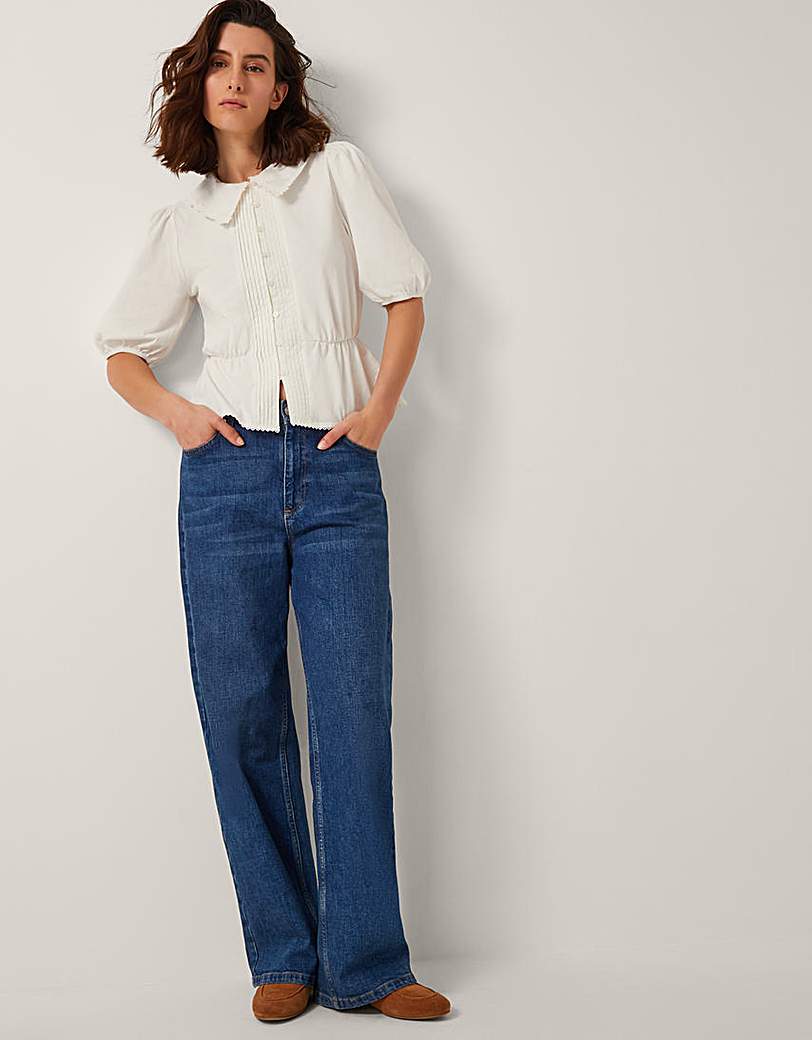New In - Monsoon Celia Puff Sleeve Collar Blouse