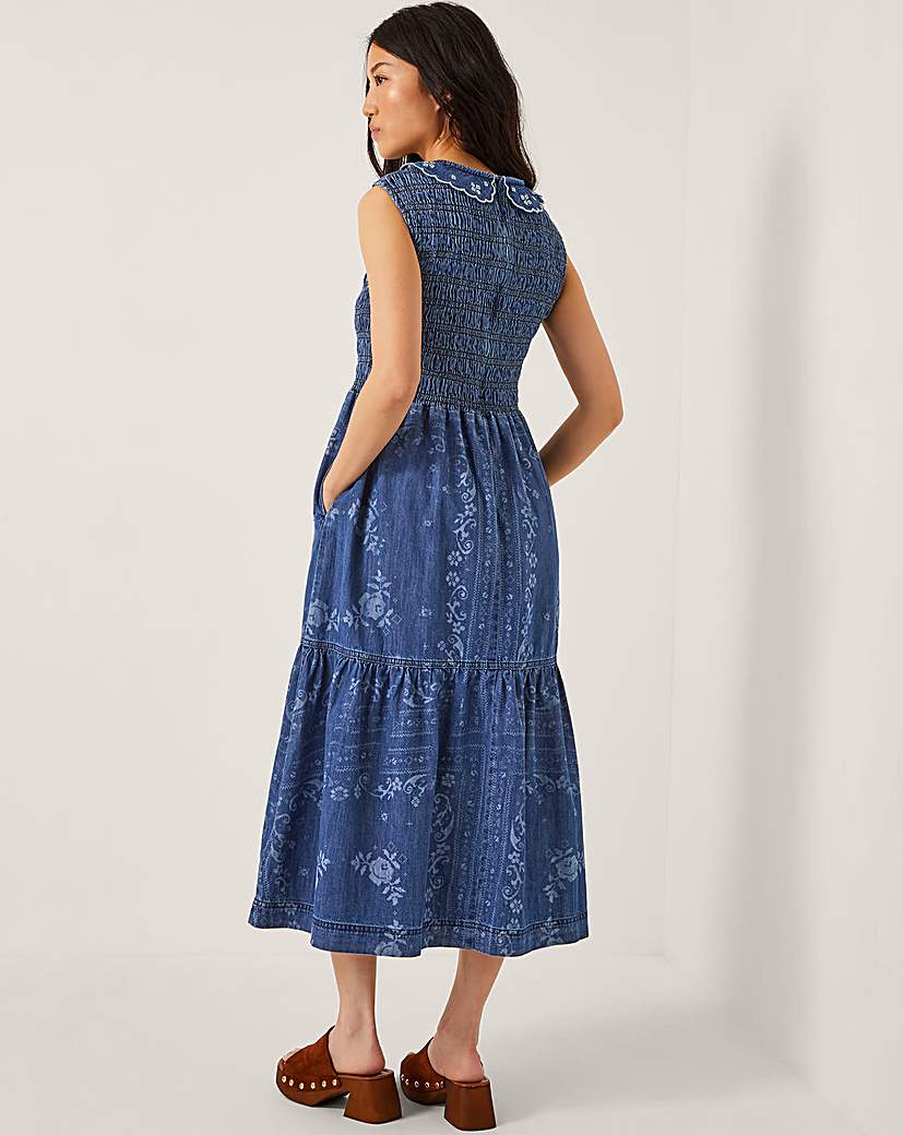 Monsoon Cecily Floral Denim Midi Dress