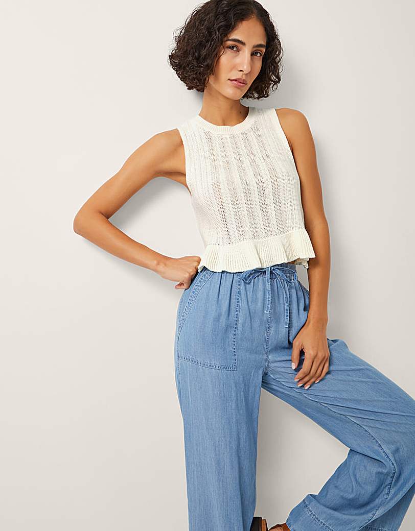 New In - Monsoon Ruby Ruffle Knit Tank Top