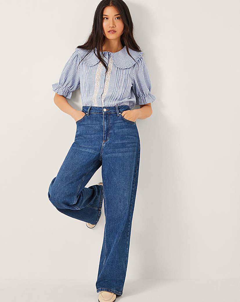 New In - Monsoon Winnie Lace Stripe Shirt