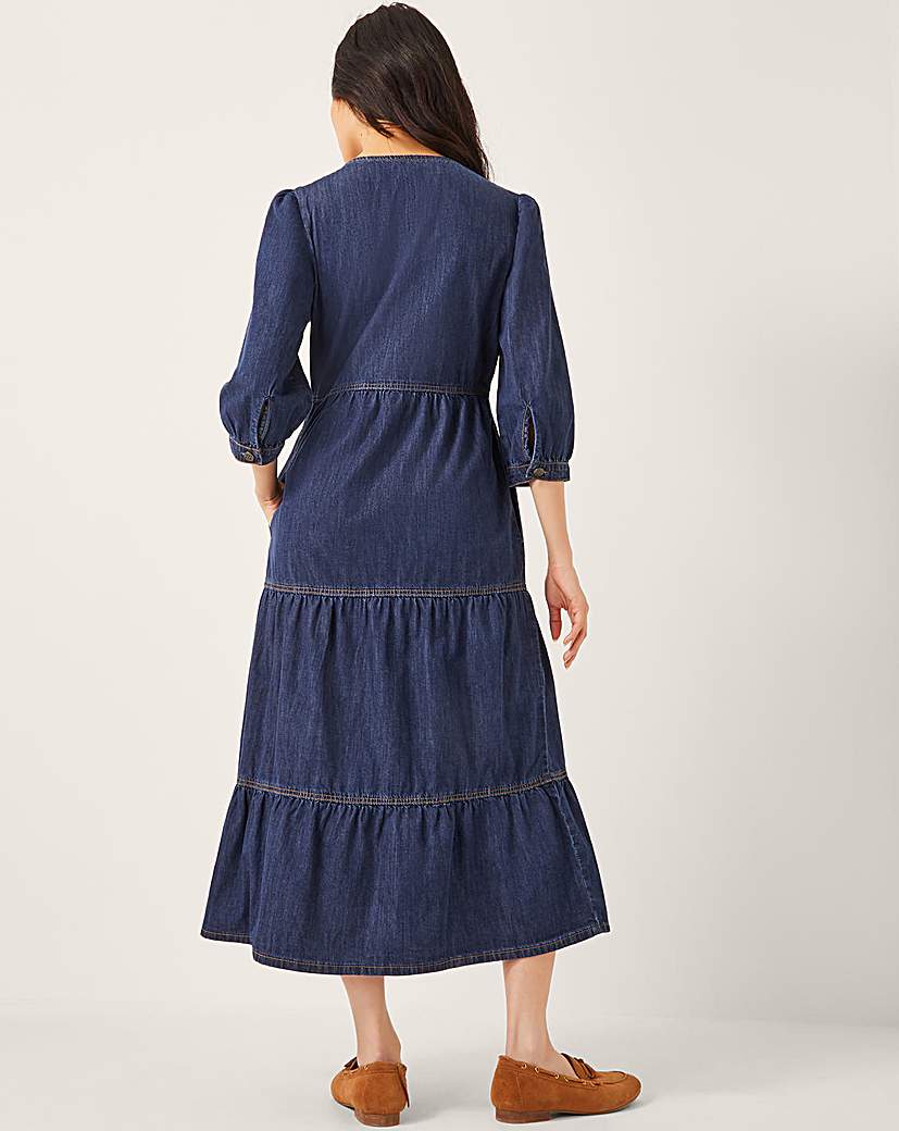 Monsoon Maya Zip Denim Midi Dress