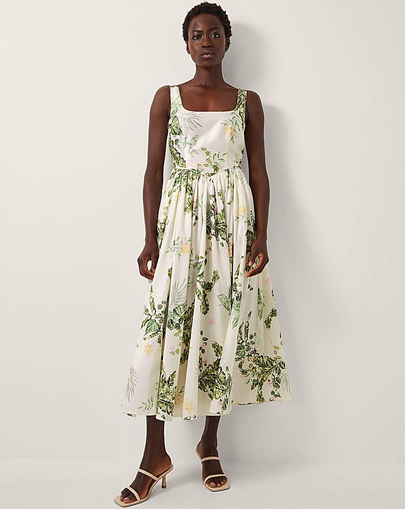 New In - Monsoon Sicily Fit and Flare Midi Dress