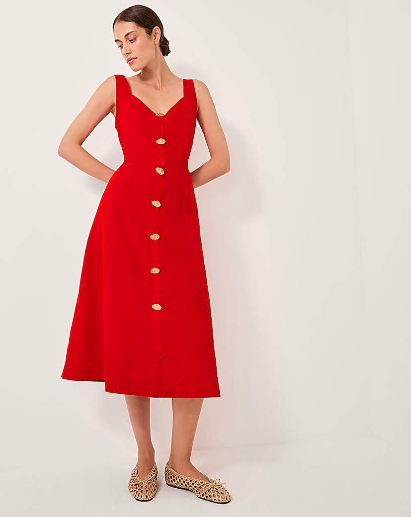 New In - Monsoon Nell Linen Blend Midi Dress