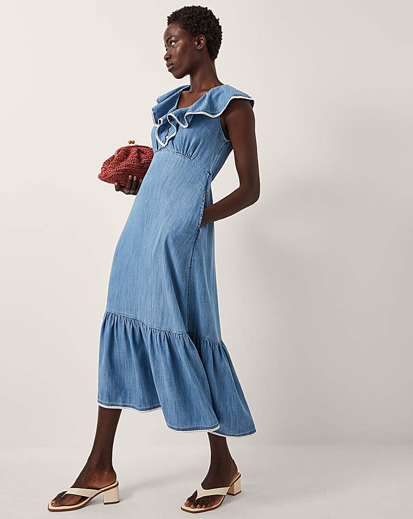 New In - Monsoon Dottie Ruffle Midi Dress
