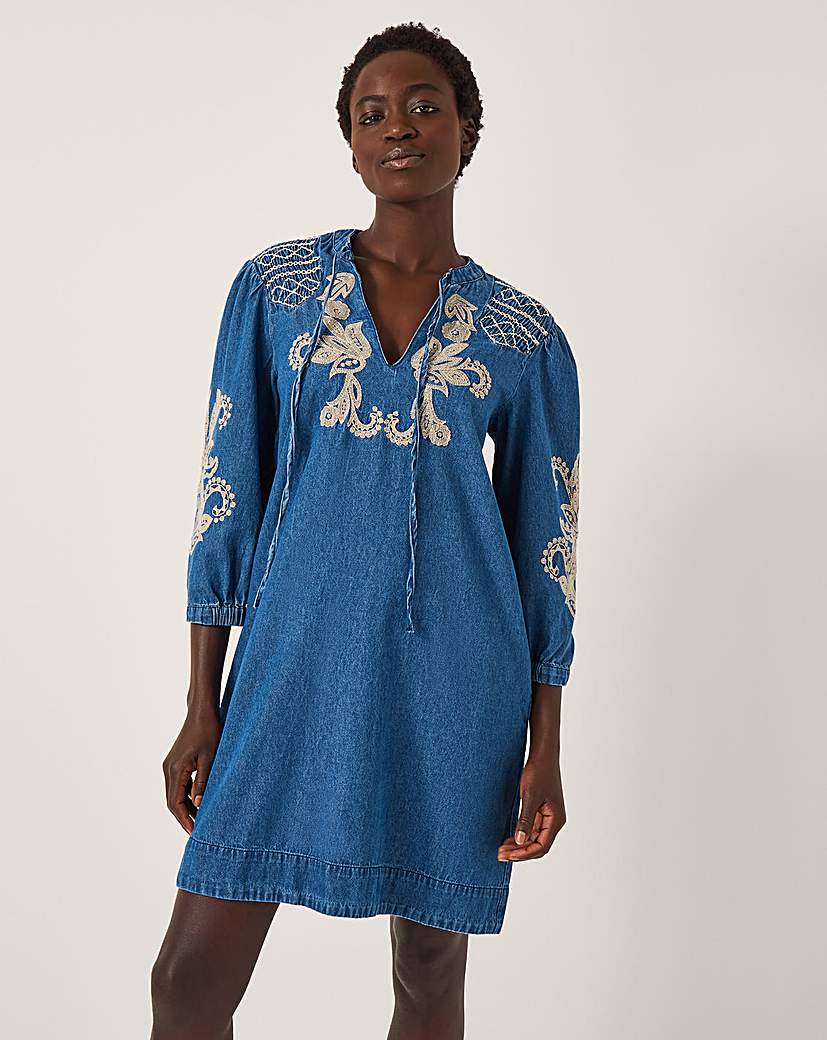 New In - Monsoon Holly Denim Mini Dress