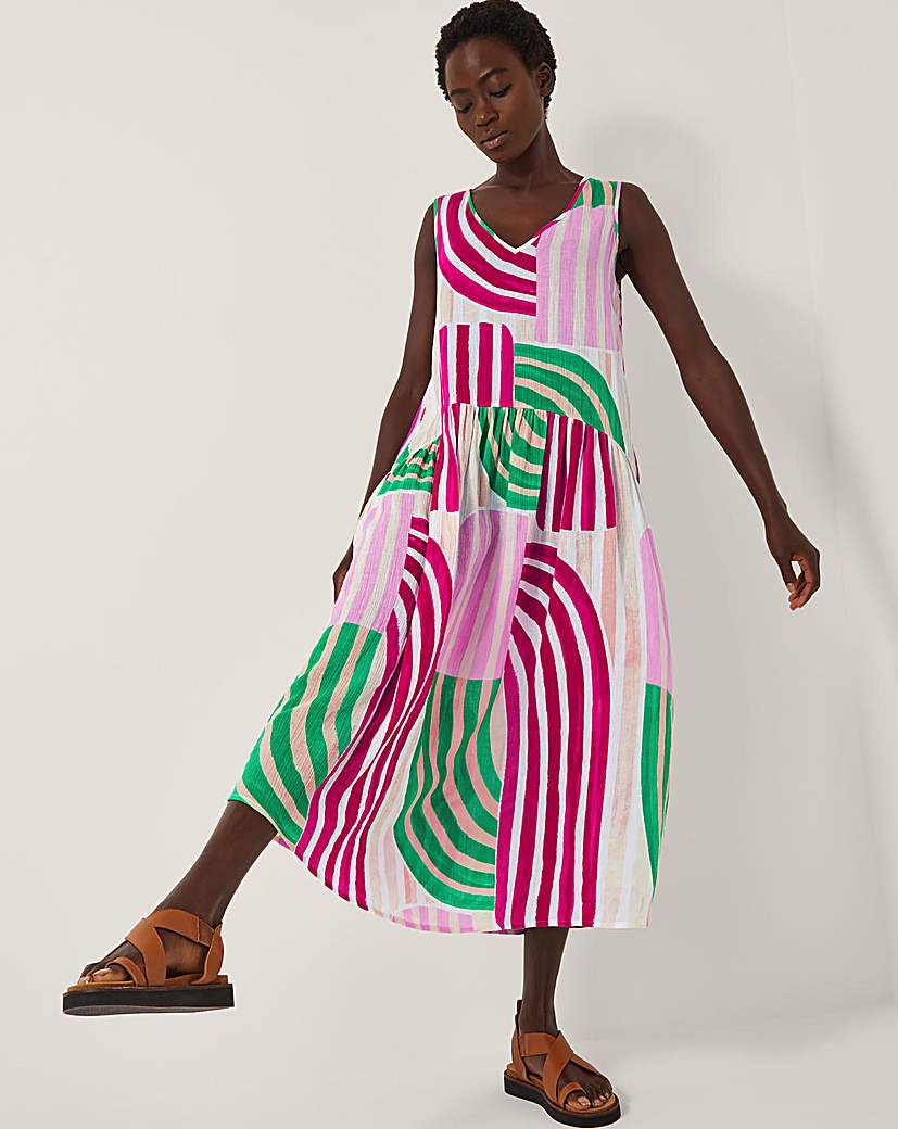 New In - Monsoon Georgia Stripe Midi Dress