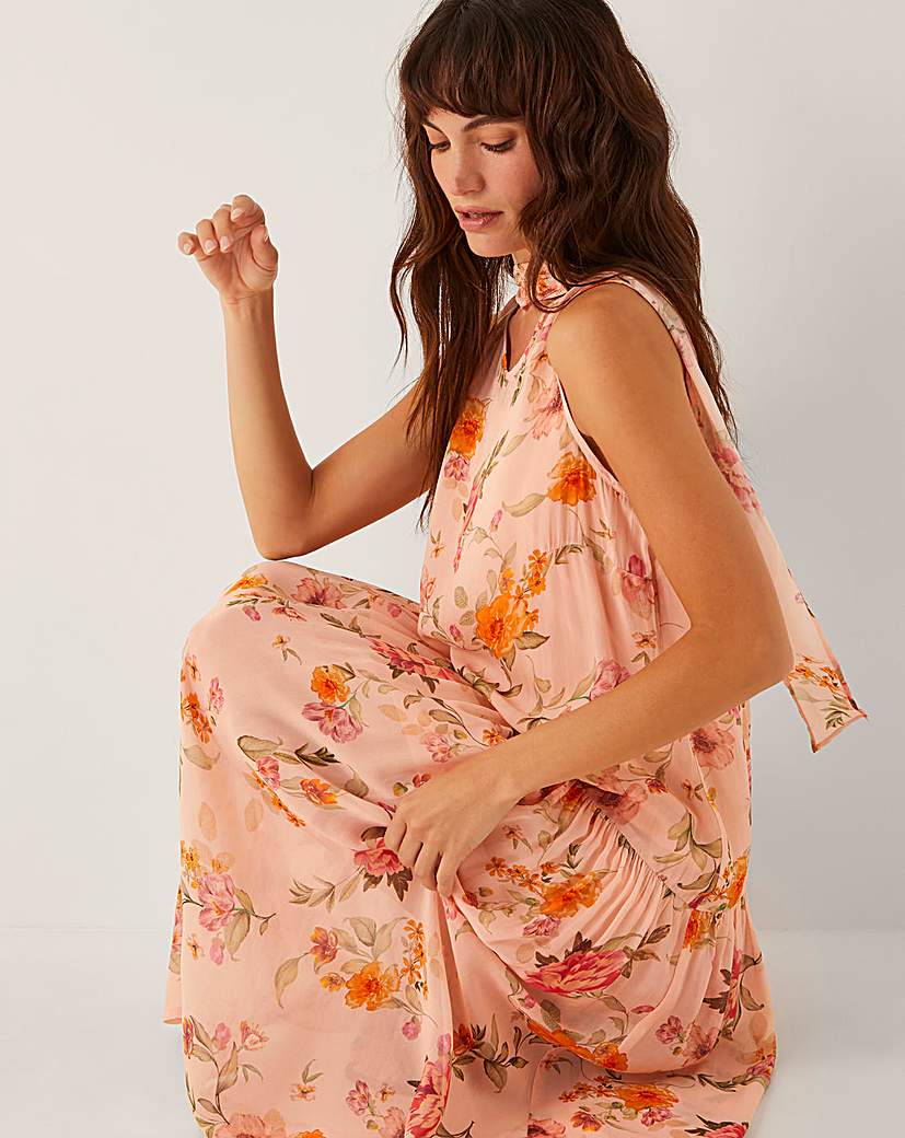 Monsoon Cassia Floral Print Midi Dress